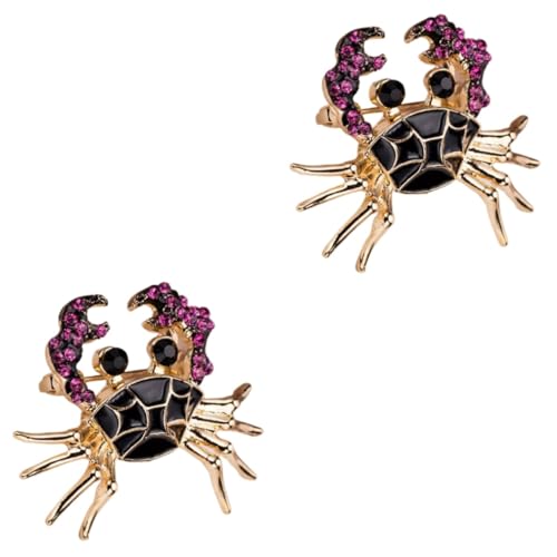 Veemoon 2 Stück Kreative Krabbenbrosche für Frauen Stilvolle Anstecknadel Langlebig für Kleidung Schals Accessoires Einzigartiges für Freunde von Veemoon