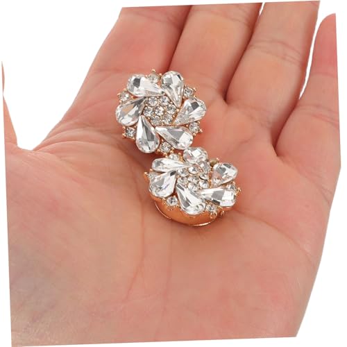 Veemoon 2 Stück Kreative Manschettenknöpfe Strass-knopfüberzüge Für Hemden Abnehmbare Knopfabdeckungen Knopfschnappschüsse No-sew-shirt-knopfabdeckung Kleidung Verschönern Legierung Golden von Veemoon