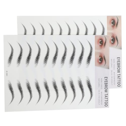 Veemoon 2 Stück Künstliche Augenbrauen Haarähnliche Transfer Aufkleber Einfach Anzuwenden Hautschonend für Männer und Frauen mit Dünnen oder Spärlichen Brauen Natürliches Aussehen von Veemoon