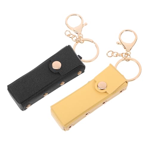 Veemoon 2 Stück Schlüsselanhänger Lippenstift Halter Organizer Für Damen Kleiner Lippenstift Aufbewahrung Pu Kunstleder Tragbar Für Reisen Geschenkidee Für Frauen von Veemoon