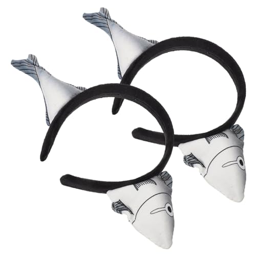 Veemoon 2 Stück Lustige Fisch Haarreif Tier Kopfschmuck Weiches Haarband Party Kostüm Haarschmuck für Halloween und Karneval Erwachsene von Veemoon