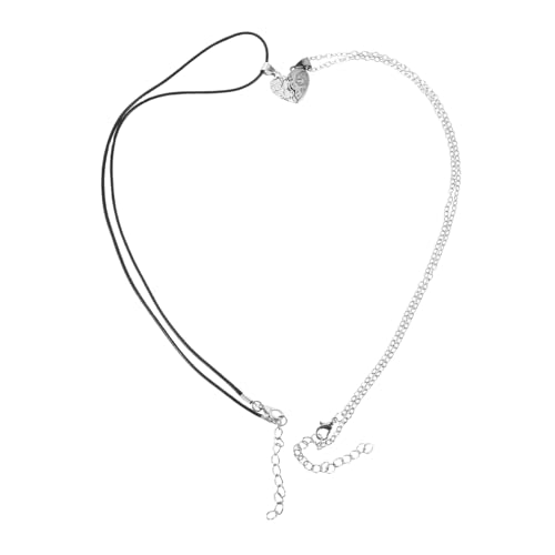 Veemoon 2 Stück Magnetische Herz Kette Set Freundschaftskette für Unisex Liebes Symbol Halskette mit Magnetverschluss Valentinstag für Frauen und Männer von Veemoon