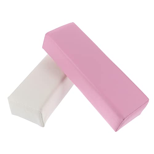 Veemoon 2 Stück Maniküre Handauflage Kissen Weiche Umweltfreundliche Handpolster für und Zuhause für Nagelkunst Pflege und Training Weiß Rosa von Veemoon