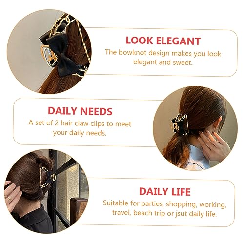 Veemoon 2 Stück Metall Haarspangen mit Schleifen Design Glatte Oberfläche Leicht und Kompakt für Damen und Mädchen Schonend zum Haar zum Fixieren und Stylen von Hochsteckfrisuren von Veemoon