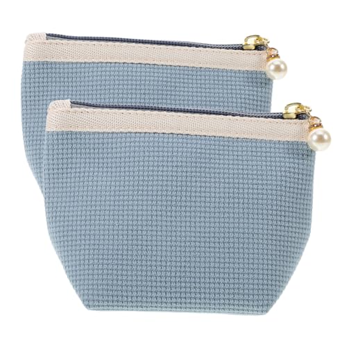 Veemoon 2 Stück Mini Make up Tasche für Frauen Kleine Leichte Lippenstift Aufbewahrungstasche aus Cord Tragbar Wasserabweisend Kompakt für Reisen und Alltag Praktische Kosmetiktasche von Veemoon
