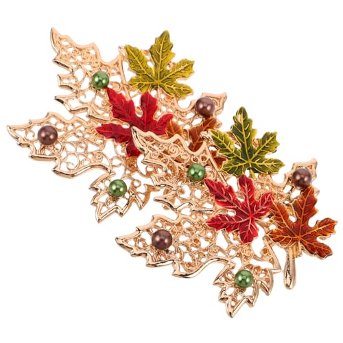 Veemoon 2stücke Ahornblatt-brosche Aus Metall Für Damen Pulloververschlüsse Retro-kragenclips Herbstbekleidungsschmuck Cardigan-anstecknadel Kleiderdekoration Rucksack-anstecknadel von Veemoon