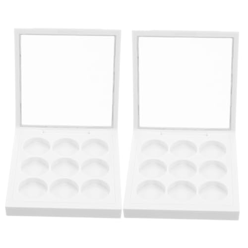 Veemoon 2 Stück Nachfüllbare DIY Lidschattenpalette Teilig Fächer Transparentes Kunststoff Etui Wiederbefüllbarer Make Up Organizer für Lidschatten Highlighter Konturierung Concealer von Veemoon