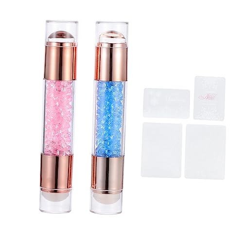 Veemoon 2 Stück Nagelkunst Stempel Dual Kopf Maniküre Stempel Für Selbstgemacht Nail Art Kleiner Nagelstempel in Blau Und Pink Geeignet Für Salon Und Zuhause von Veemoon