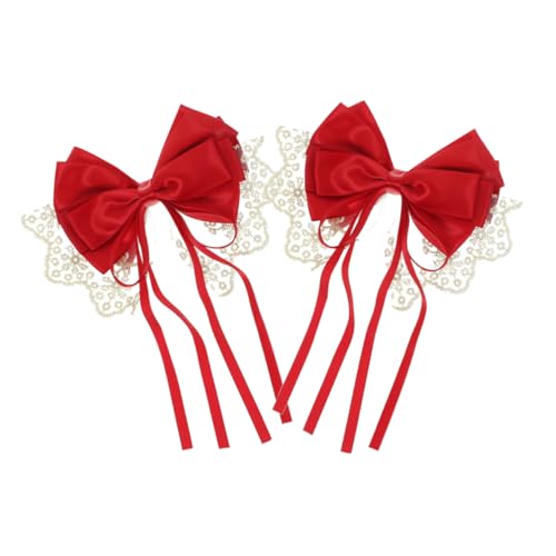 Veemoon 2 Stück Niedliche Haarspangen mit Schleife für Damen Dekorative Haarklammern für und Mädchen Ribbons für Rot Duckbill Clip Veemoon 2 Stück Niedliche Haarspangen mit Schleife für Damen Dekorative Haarklammern für und Mädchen Ribbons für Rot Duckbill Clip von Veemoon