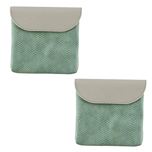 Veemoon 2 Stück PU Münzbeutel Schlichtem Design Große Kapazität für Geld Karten Tragbar für Reisen Shopping oder Geschäftsreisen Frauen von Veemoon