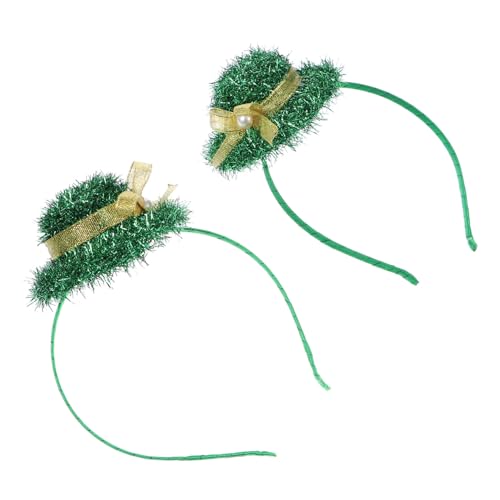 Veemoon 2 Stück Patrick's Day Haarreif Teiliges Grün mit Schleife Weiches Glattes Material Wiederverwendbar Party Kopfschmuck für Erwachsene Festliche Dekoration für Irischen von Veemoon