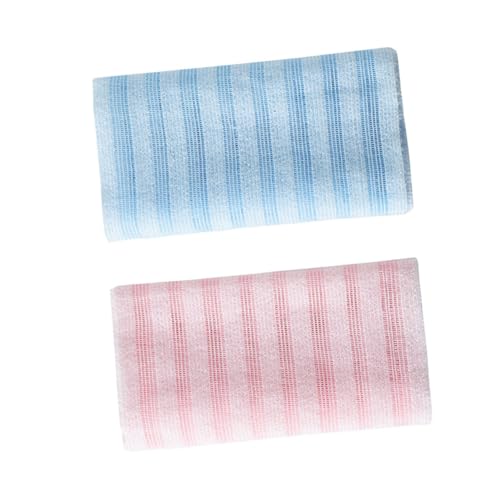 Veemoon 2 Stück Peeling Badetuch Extra Langes Doppelseitiges Körper Peeling Handtuch für Sanfte Hautmassage Langlebiger Rückenschrubber für Dusche zur Porenreinigung Blau von Veemoon