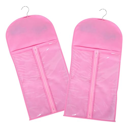 Veemoon 2 Stück Perücken Aufbewahrungstasche mit Haken Staubdichtes PVC Design für Haarverlängerungen und Perücken Platzsparender Organizer mit Großzügigem Stauraum und Praktischen von Veemoon