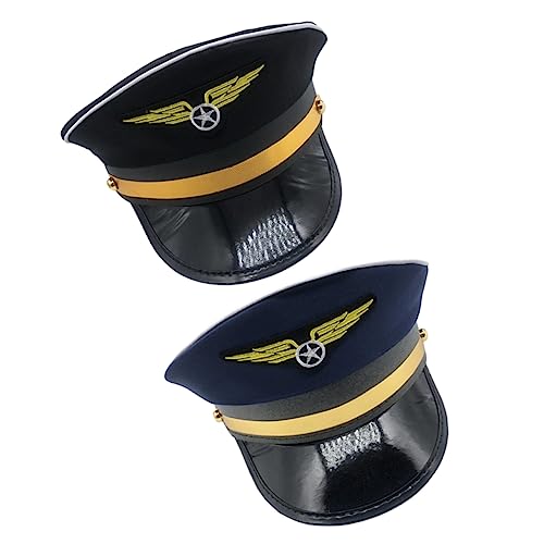 Veemoon 2 Stück Pilotenhut Für Halloween Aufblasbares Kostüm Pilotenmütze Hüte Anziehen Lustiger Hut Kahle Kappe Fedora-hut Kostüm Hut Matrosenhut Weihnachtsmütze Pilot Polyester von Veemoon