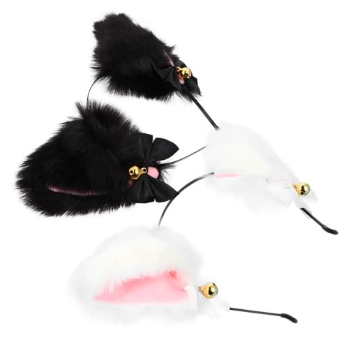 Veemoon 2 Stück Plüsch Katzenohren Haarreif Teiliges Cosplay Haarschmuck Party Dekoration Weich Bequem Für Frauen Mädchen von Veemoon