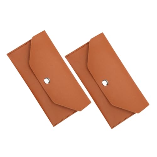 Veemoon 2stücke Pu-Leder Damen Geldbörse Lange Umschlag-Clutch Für Reisen Und Alltag Wiederverwendbare Budgettasche Rotbraun Für Bargeld Und Dokumente von Veemoon