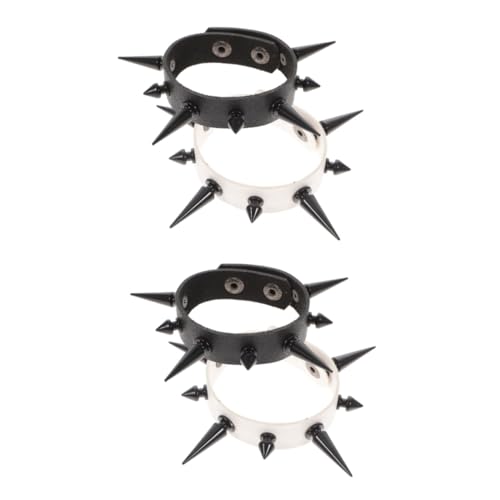 Veemoon 2 Stück Punk Lederarmband Mit Spikes - Verstellbare PU Armbänder Für Männer Und Frauen Im Stylischen Goth-Design Ideal Für Festivals Partys Und Auffällige Outfits Veemoon 2 Stück Punk Lederarmband Mit Spikes - Verstellbare PU Armbänder Für Männer Und Frauen Im Stylischen Goth-Design Ideal Für Festivals Partys Und Auffällige Outfits von Veemoon