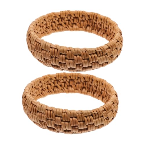 Veemoon 2stücke Rattan Armband Handgewebtes Wicker Armreif Leichtes Ethno Boho Schmuckstück Für Sommer Vintage Deko Für Outfit von Veemoon