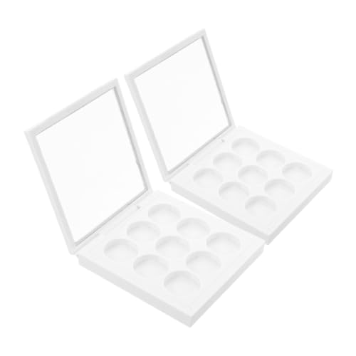 Veemoon 2stücke Durchsichtige Lidschatten-palette Diy Make-up-etui Fächer Leere Box Für Puderrouge Und Lippenstift Nachfüllbares Damen-aufbewahrungsset von Veemoon