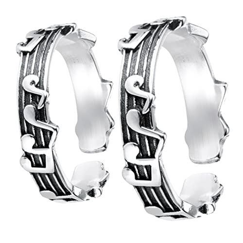 Veemoon 2stücke Offene Paarringe Kupfer Fingerringe Musiknote Stil Eheringe Liebesringe Für Mädchen Junge Hochzeitsschmuck von Veemoon