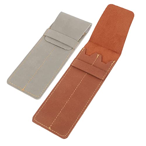 Veemoon 2 Stück Retro -stiftset Brunnen Fall Schreibwaren Zwei Stiftbeutel Stiftetui Für Erwachsene Süße Federtasche Schutz Inhaber Doppelstiftbeutel Dual -stifthülle Ärmel Füller Leder von Veemoon