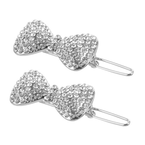 Veemoon 2 Stück Schleife Haarnadel Dame Bogenclip Hochzeit Krallenclip-schleife Seide Haarklammern Wohnung Mädchen Dekorative Haarstifte Schmetterling Legierung Silver von Veemoon