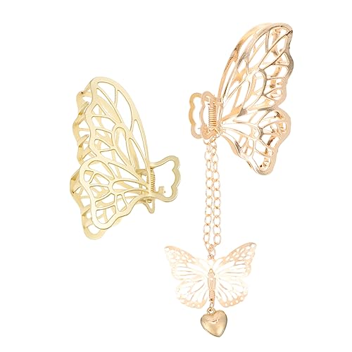 Veemoon 2 Stück Schmetterling Haarklammern aus Metall Mittelgroß Flexible und Langlebige Haarspangen für Damen Stilvoller Haarschmuck für Partys Geburtstage und Alltag Eleganter Butterfly von Veemoon