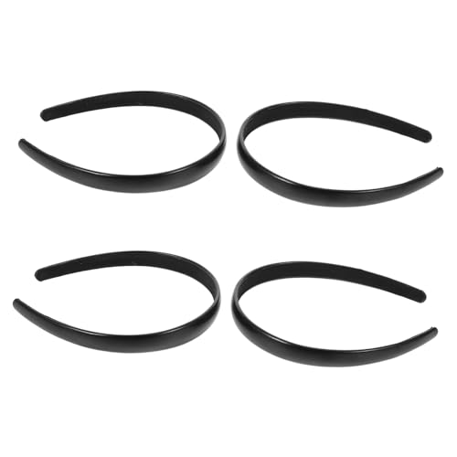 Veemoon 2 Stück Schwarze Dünne PU Leder Haarbänder für Damen und Mädchen Stilvolle Leichte Bequeme Haarreifen Klassisches Design für Alltag Arbeit und Besondere Anlässe von Veemoon