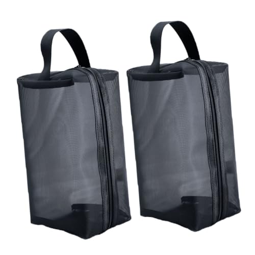 Veemoon 2 Stück Schwarze Mesh Kosmetiktaschen mit Reißverschluss Leichte Langlebige Reise Organizer Multifunktionale Netz aufbewahrungsbeutel für Outdoor und Kosmetik Tragbare von Veemoon