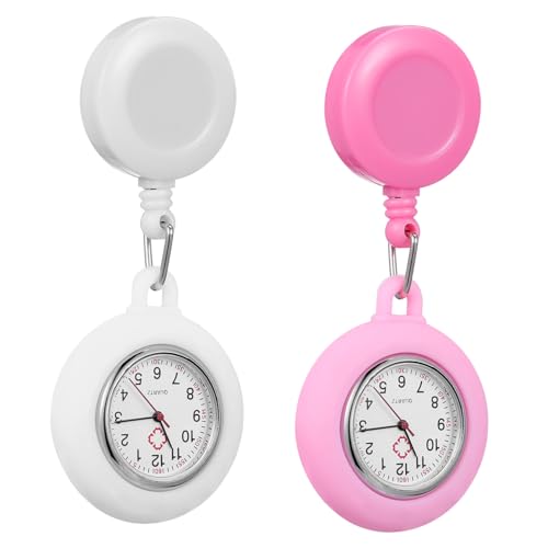 Veemoon 2stücke Krankenschwester Taschenuhr Versenkbare Pflege Uhr Teleskop Krankenschwesteruhr Aus Silikon Dehnbare Einziehbare Uhr Mit Großem Für Krankenschwestern von Veemoon