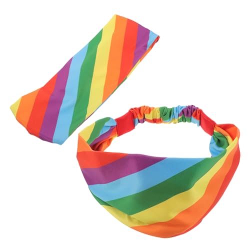 Veemoon 2stücke Pack Regenbogen-stirnbänder Atmungsaktive Schweißbänder Sport-stirnbänder Für Männer Und Frauen Für Fitness Und Yoga von Veemoon