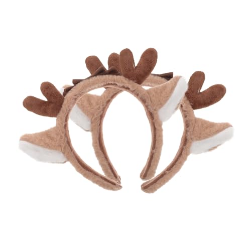 Veemoon 2stücke Hirschgeweih-stirnband Für Damen Und Plüschiges Geweih-stirnband Mit Hörnern Accessoire Für Cosplay Halloween Und Weihnachtskostüme Stirnband Für Erwachsene Und Tiermotiv von Veemoon