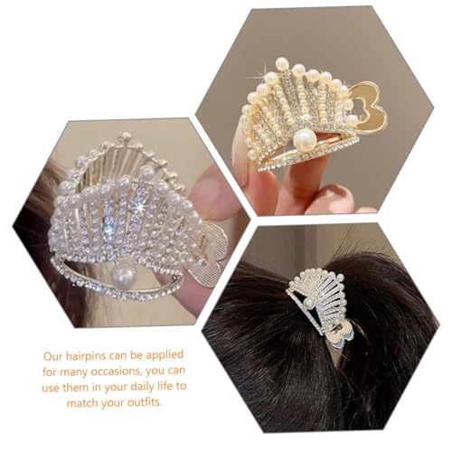Veemoon 2 Stück Strass Haarspangen Krone Ponytail Cuff Haarklammern für Damen Kleine Haarklammer mit Funkelnden Kristallen Eleganter Haarschmuck für Alltag und Besondere Anlässe von Veemoon