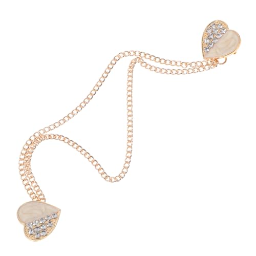 Veemoon 2 Stück Strass-anstecknadeln: Strass-brosche Mit Quastenkette Im Herz-design – Pullover-kragenkette – Broschenschmuck Für Anzug, Mantel, Schal, Strickjacke von Veemoon