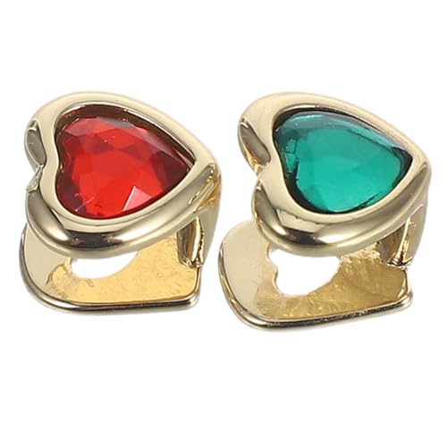 Veemoon 2 Stück Stylische Schmuckzähne mit Herzförmigen Acryl Rhinestones für Kostüme und Partys Bequem und Leicht Tragbar von Veemoon