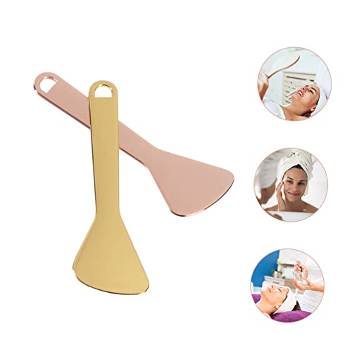 Veemoon 2 Stück Teiliges Augencreme Löffel aus Langlebigem Material Glatte Oberfläche Ergonomisches Design für Komfortable Anwendung Vielseitig als Augen und Gesichtscremespatel in Gold von Veemoon