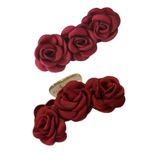 Veemoon 2 Stück Teiliges Camellia Haarspangen mit Stabilem Griff Rutschfest Langlebig für Damen und Frauen als Modisches Haaraccessoire von Veemoon