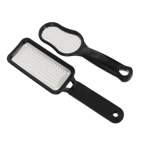 Veemoon 2 Stück Teiliges Edelstahl Fußpflege mit Abdeckung Doppelseitige Hornhautfeile zur Entfernung Verhärteter Haut Natürlicher Fußpeeling für Glatte Haut Geeignet für Damen Herren und von Veemoon