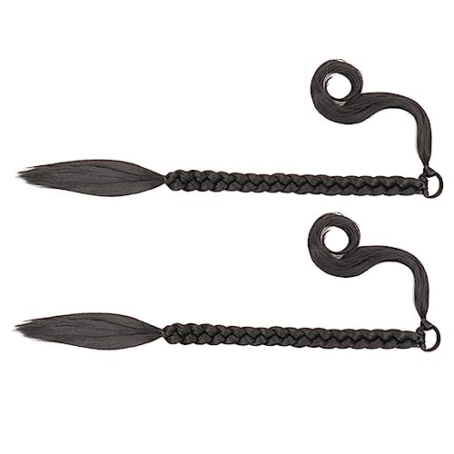 Veemoon 2 Stück Teiliges Geflochtenes Haarteil Pferdeschwanzverlängerung mit Haargummi Natürlich Wirkende Synthetische Extensions Bequem und Hautfreundlich für Damen und Mädchen zur von Veemoon