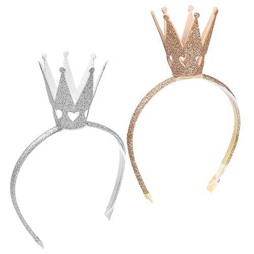 Veemoon 2 Stück Teiliges Haarreif mit Glitzer in Silber und Gold Funkelnde Bequeme Stirnbänder für Mädchen Geeignet für Geburtstage Karneval Fasching und Festliche Anlässe von Veemoon
