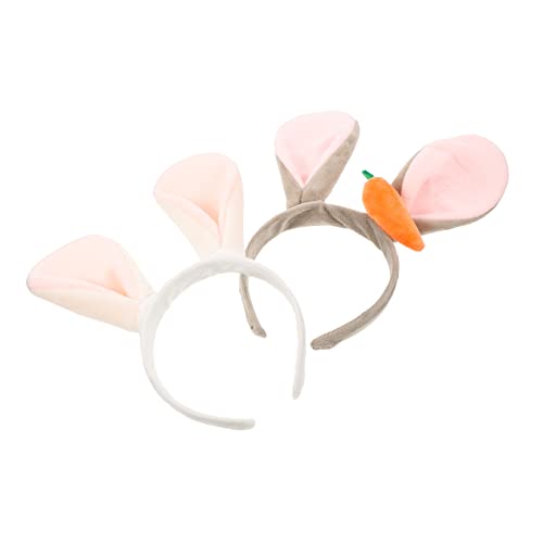 Veemoon 2 Stück Teiliges Hasenohren Stirnband Weiches Bequemes Bunny Hairband mit Süßen Tierohren Langlebig und Haarschonend für Ostern Karneval Kostümpartys und Festliche Anlässe von Veemoon