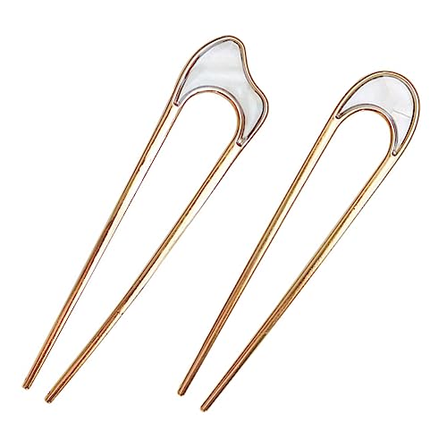 Veemoon 2 Stück Teiliges Metall Haarstäbchen Vintage Haarpin U Förmiger Haarnadel Dutt Haarschmuck Damen Styling Tool Chinesischer Stil Eleganter Haarklammer Haarnadel für Festlichen Look von Veemoon