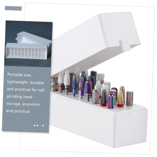Veemoon 2 Stück Teiliges Nagelbohrer Aufbewahrungsbox mit Fächern Langlebige Aufbewahrungsbox für Nagelfräser Aufsätze Staubdichte Nail Bit Organizer Box für Nagelstudio und Heimgebrauch von Veemoon