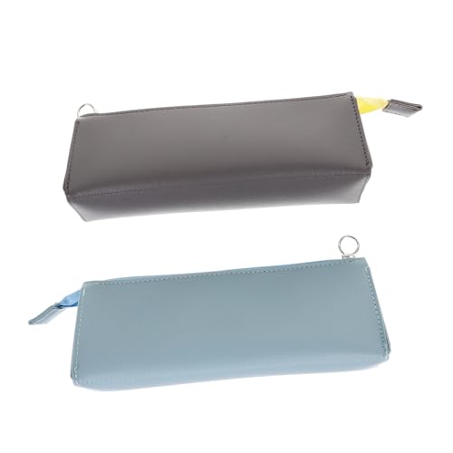 Veemoon 2 Stück Teiliges PU Leder Mäppchen Wasserabweisende Stifttasche mit Großer Kapazität Vielseitig Nutzbar als Kosmetiktasche oder Reise Organizer Tragbar und Robust für Schule und von Veemoon