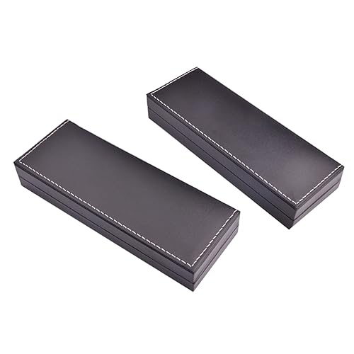 Veemoon 2 Stück Teiliges PU Leder Stiftetui Schwarz und Schreibwarenbox für Büro und und Langlebig für Geschäftspartner von Veemoon