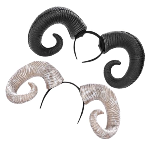 Veemoon 2 Stück Teiliges PU Ochsenhorn Stirnband Halloween Kopfschmuck Leichtes Cosplay Zubehör für Kostüm Party Karneval und Verkleidung von Veemoon