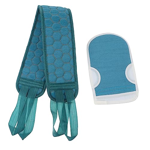 Veemoon 2 Stück Teiliges Peeling mit Badestrumpf und Rücken Peelingband Effektive Tiefenreinigung Sanftes Massage Badetuch für Erwachsene Praktische Aufhängeschlaufe für Glatte Frische von Veemoon