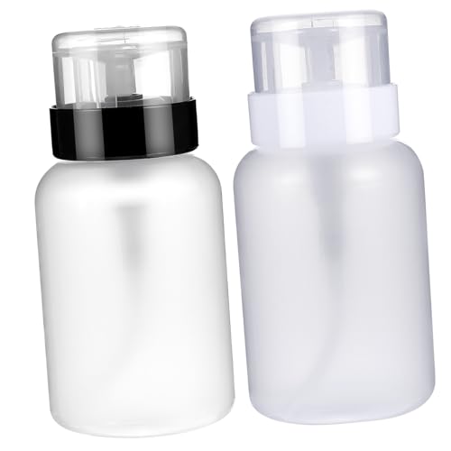 Veemoon 2 Stück Teiliges Pumpspender PP Kunststoff Leere Push down Flaschen für Nagellackentferner und Make up Entferner Wiederverwendbar Kompakt und Tragbar für Nagelpflege und Kosmetik von Veemoon