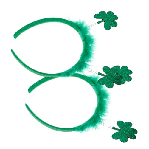 Veemoon 2 Stück Teiliges Saint Patrick's Day Haarreif Leichtes Festival Kopfschmuck mit Kleeblattförmiger Dekoration Sicherer für Karneval Party und Feierlichkeiten von Veemoon