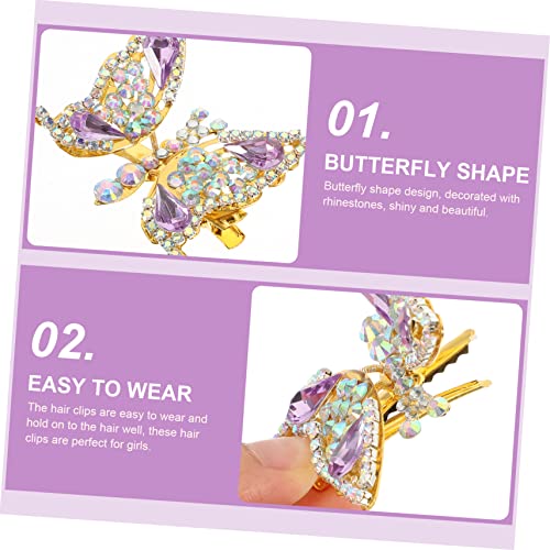 Veemoon 2 Stück Teiliges Schmetterling Haarspangen mit Funkelnden Kristallen Design Haarklammern für Damen und Mädchen Vielseitiger Haarschmuck für Verschiedene Haararten und Anlässe von Veemoon